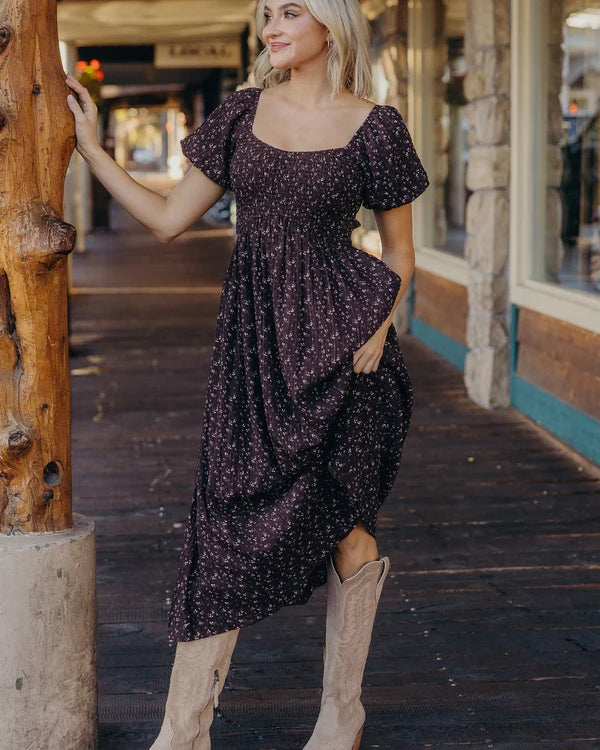 *PRE ORDER * MILEY PRINTED MAXI DRESS - WOODLAND DITSY