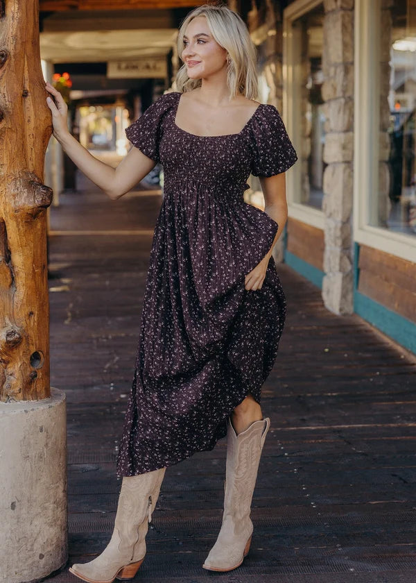 *PRE ORDER * MILEY PRINTED MAXI DRESS - WOODLAND DITSY