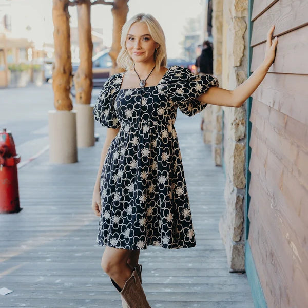 TATUM PRINTED DRESS - GROOVY BLOSSOM