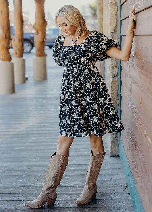 TATUM PRINTED DRESS - GROOVY BLOSSOM