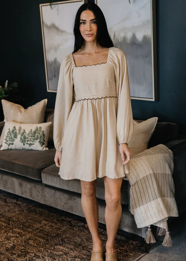 *PRE ORDER * IMOGEN LS DRESS - BISCOTTI