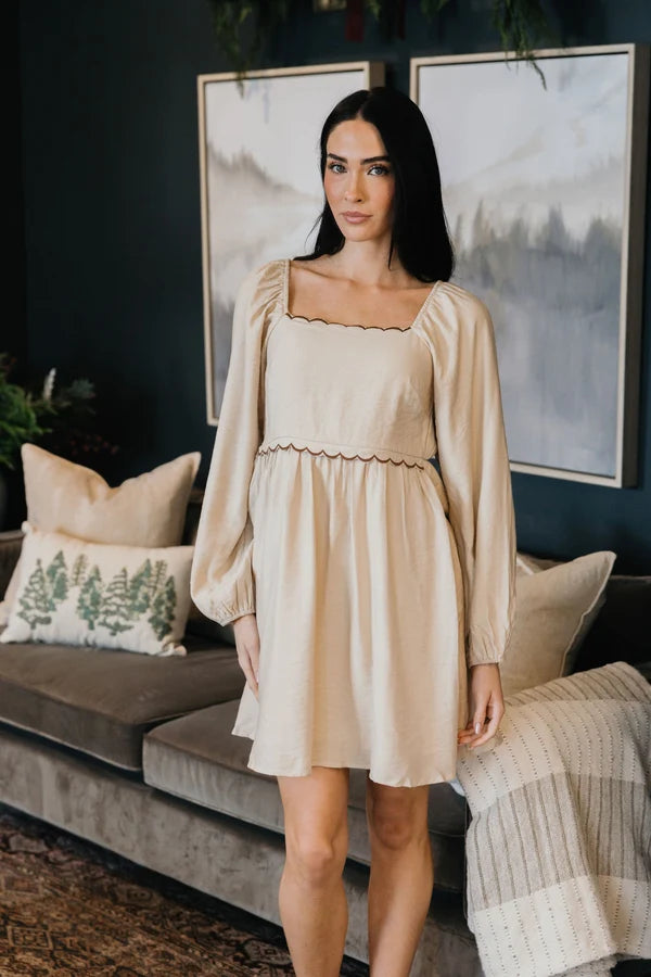 *PRE ORDER * IMOGEN LS DRESS - BISCOTTI