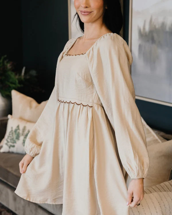 *PRE ORDER * IMOGEN LS DRESS - BISCOTTI