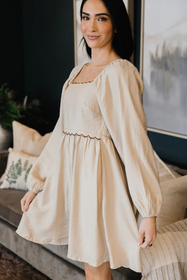 *PRE ORDER * IMOGEN LS DRESS - BISCOTTI