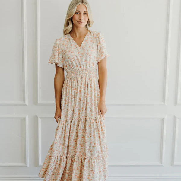 THE EDEN MAXI DRESS - HONEYDEW ROSE