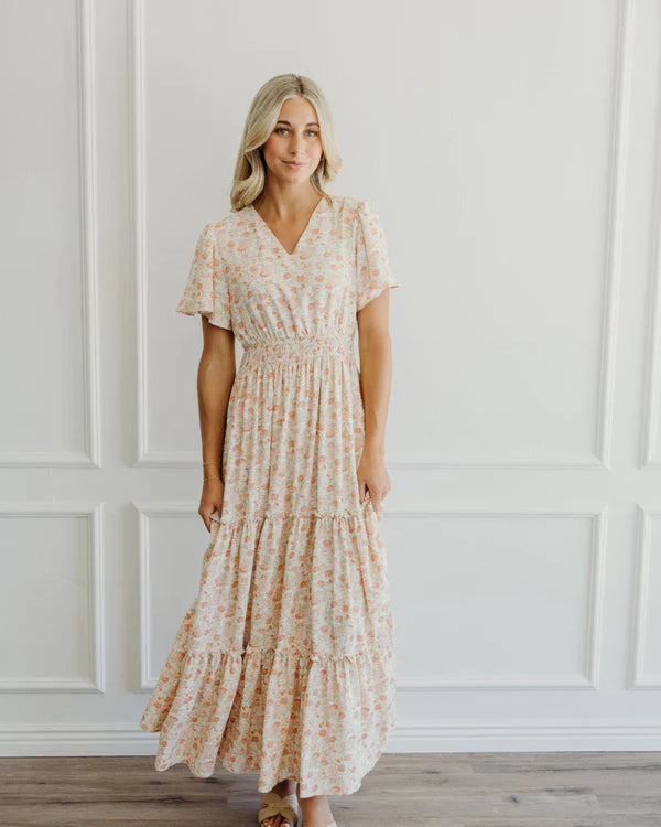 THE EDEN MAXI DRESS - HONEYDEW ROSE