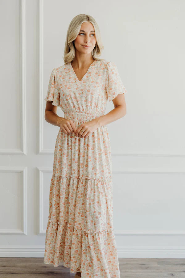 THE EDEN MAXI DRESS - HONEYDEW ROSE