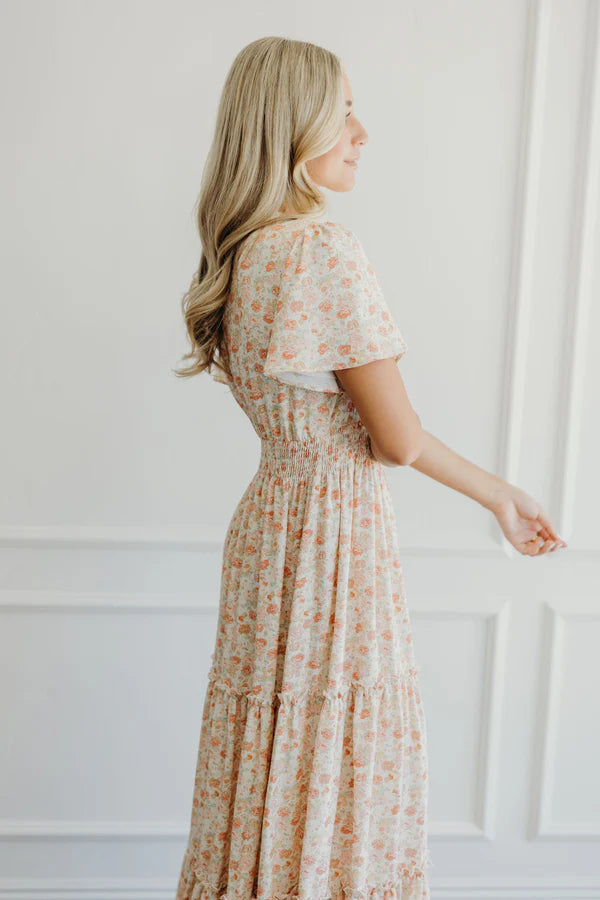 THE EDEN MAXI DRESS - HONEYDEW ROSE