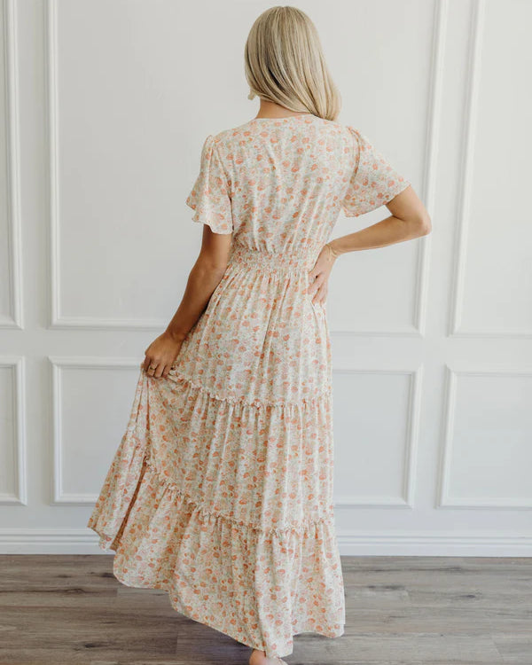 THE EDEN MAXI DRESS - HONEYDEW ROSE