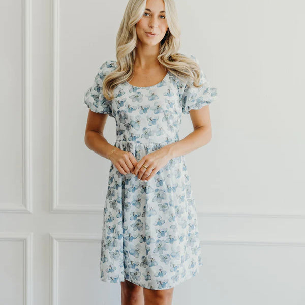 THE KRISTA FLORAL DRESS - DENIM DAISY