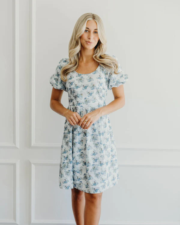 THE KRISTA FLORAL DRESS - DENIM DAISY