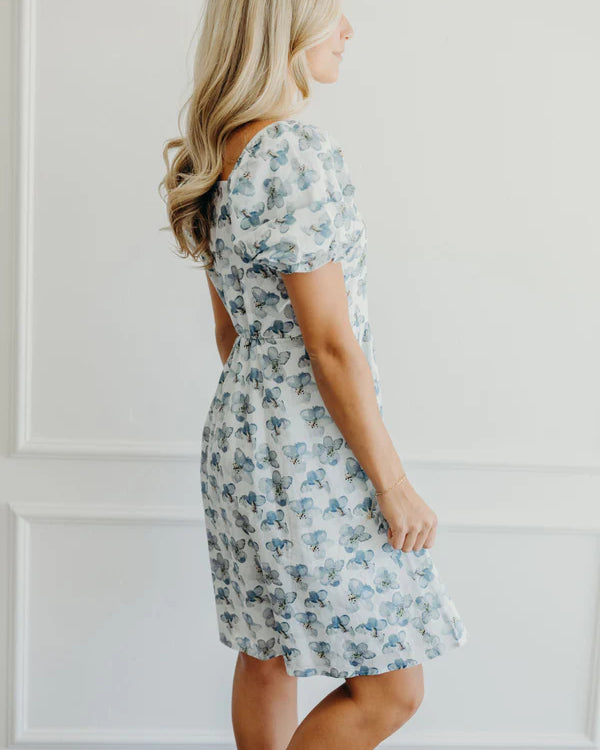 THE KRISTA FLORAL DRESS - DENIM DAISY