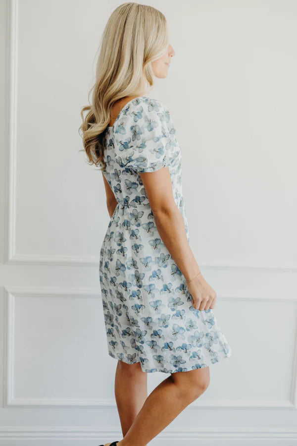 THE KRISTA FLORAL DRESS - DENIM DAISY