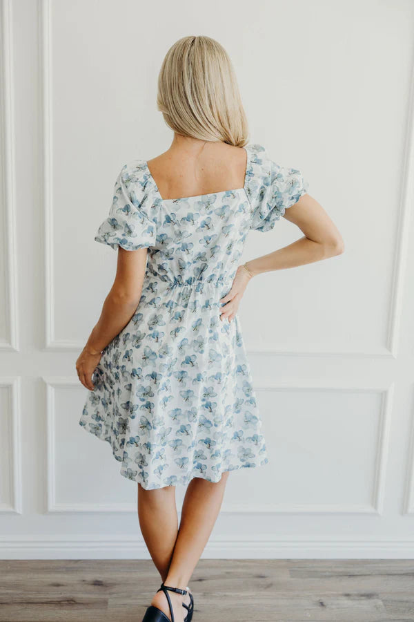 THE KRISTA FLORAL DRESS - DENIM DAISY