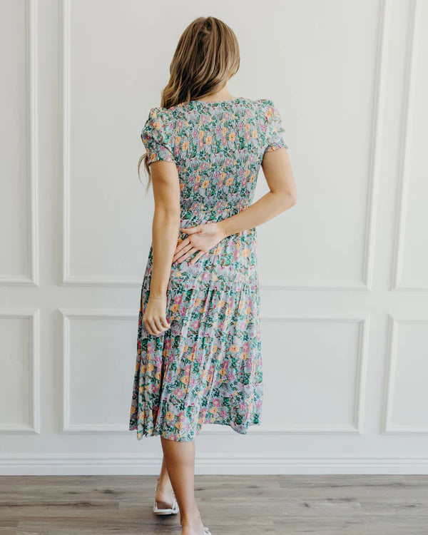 THE MCCALL MIDI DRESS - SAGE SERENITY