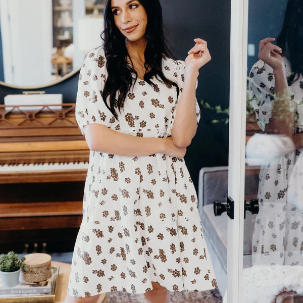 THE CLAUDE DRESS - COCOA BUD