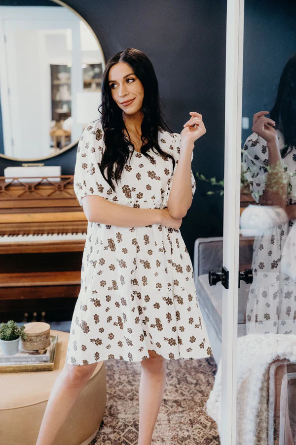 THE CLAUDE DRESS - COCOA BUD