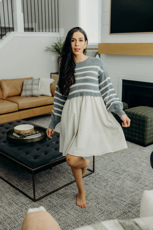 THE CAMERON DRESS - LIGHT GREY