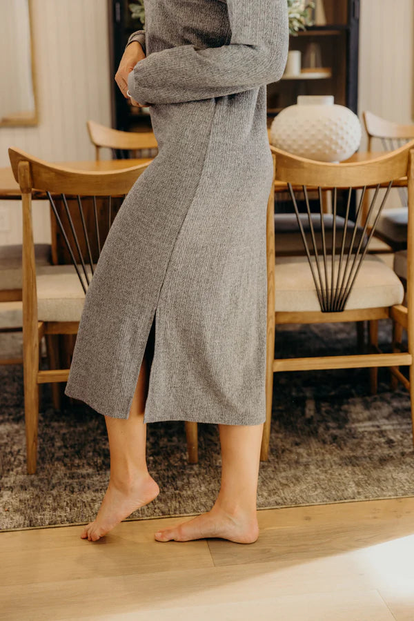 THE ARDEN MIDI DRESS - SPECKLED GREY