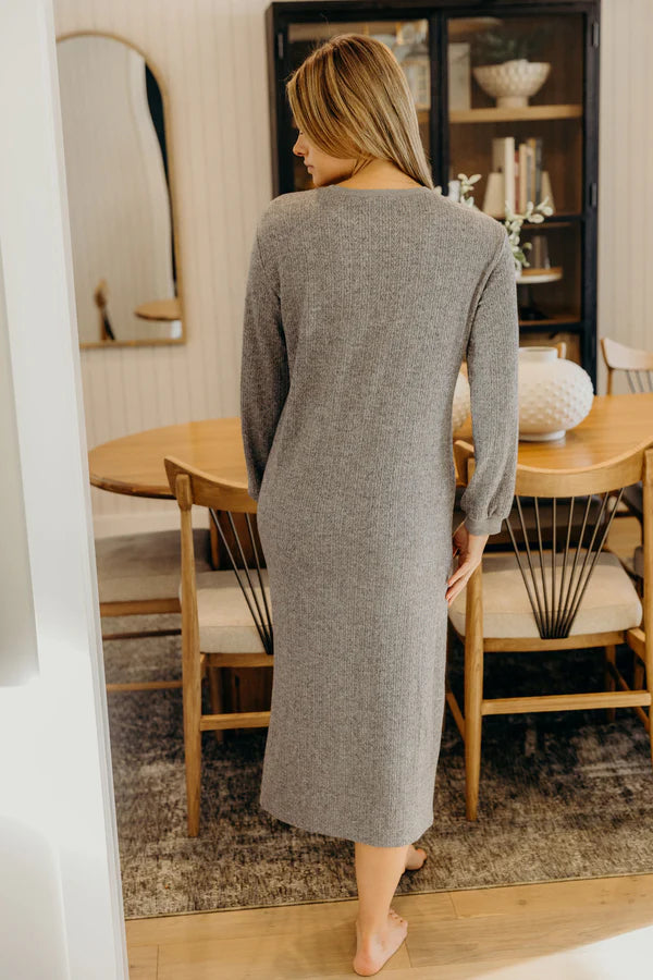 THE ARDEN MIDI DRESS - SPECKLED GREY