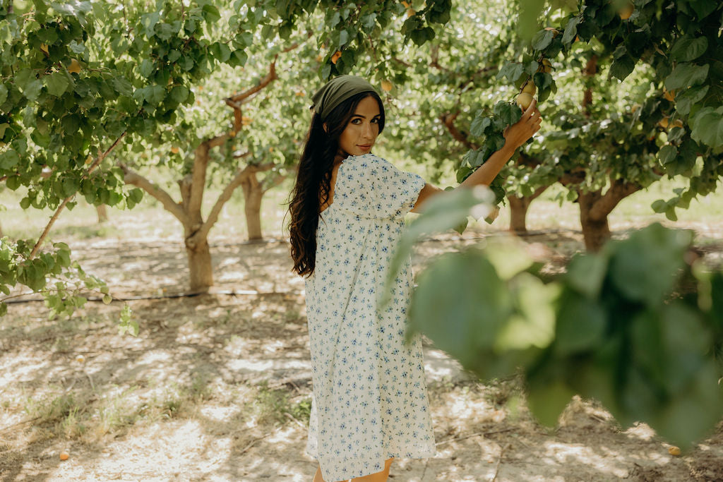 MITCHELL PRINTED DRESS - BLUE BUNDLES