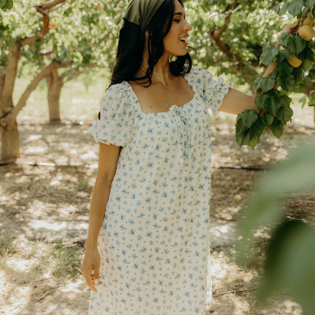 MITCHELL PRINTED DRESS - BLUE BUNDLES