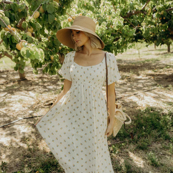 MILEY MIDI DRESS - LEMON PETAL