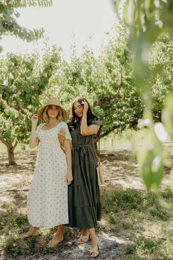 MILEY MIDI DRESS - LEMON PETAL