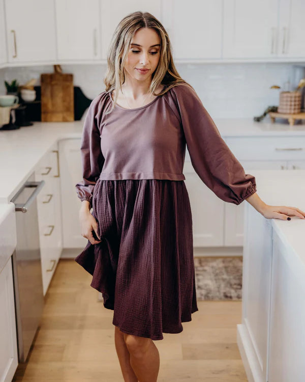 THE DAWN DRESS - MULLED MULBERRY