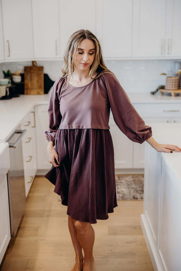 THE DAWN DRESS - MULLED MULBERRY