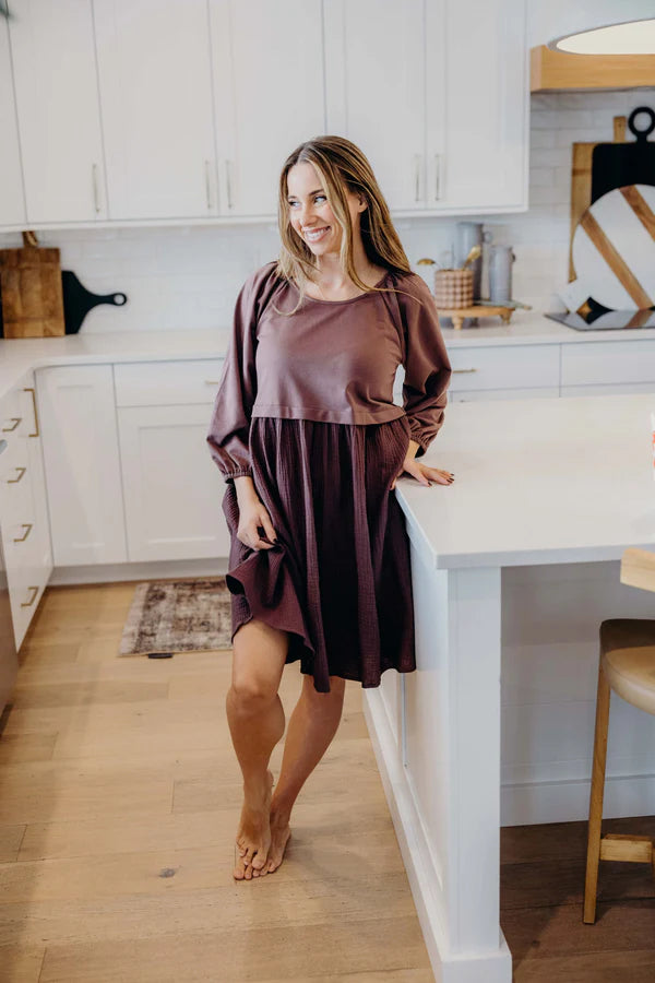 THE DAWN DRESS - MULLED MULBERRY