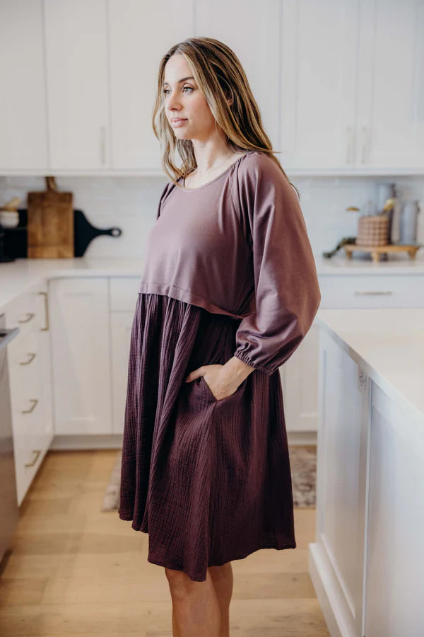 THE DAWN DRESS - MULLED MULBERRY