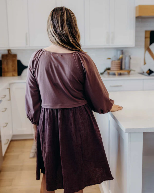 THE DAWN DRESS - MULLED MULBERRY