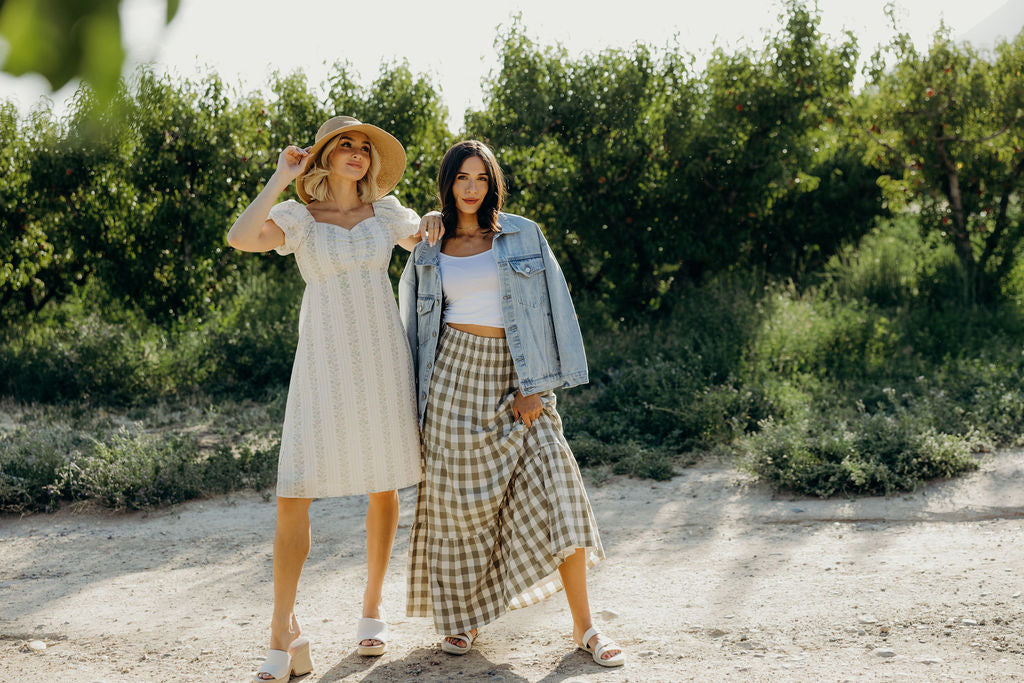 TIERED MAXI SKIRT - WILLOW CHECK