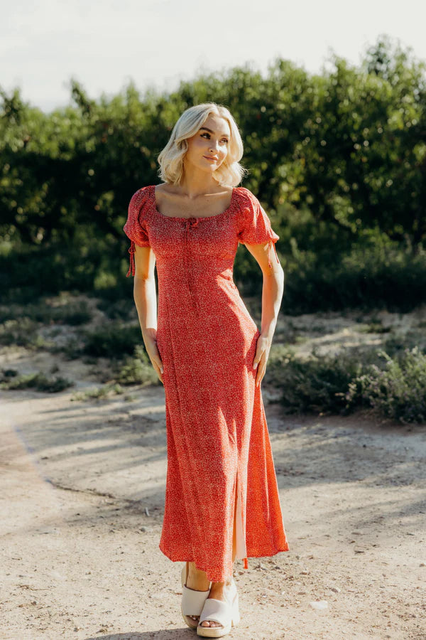 JAMIE PRINTED MIDI DRESS - BERRY CRUSH