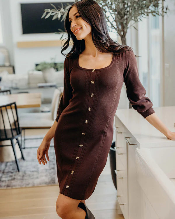 THE JODI DRESS - WALNUT