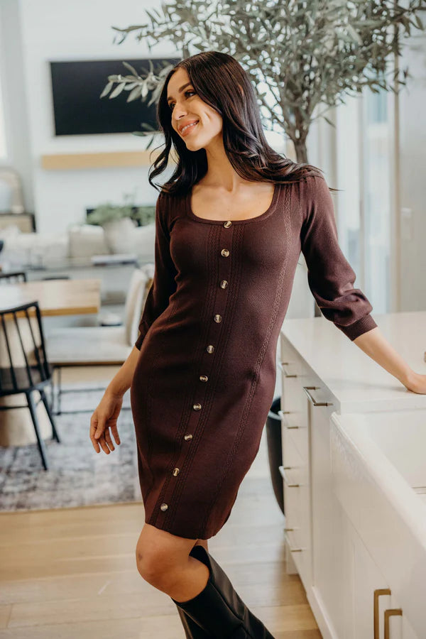 THE JODI DRESS - WALNUT