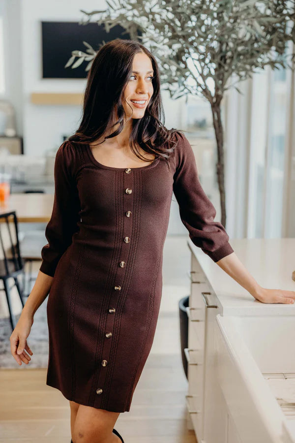THE JODI DRESS - WALNUT