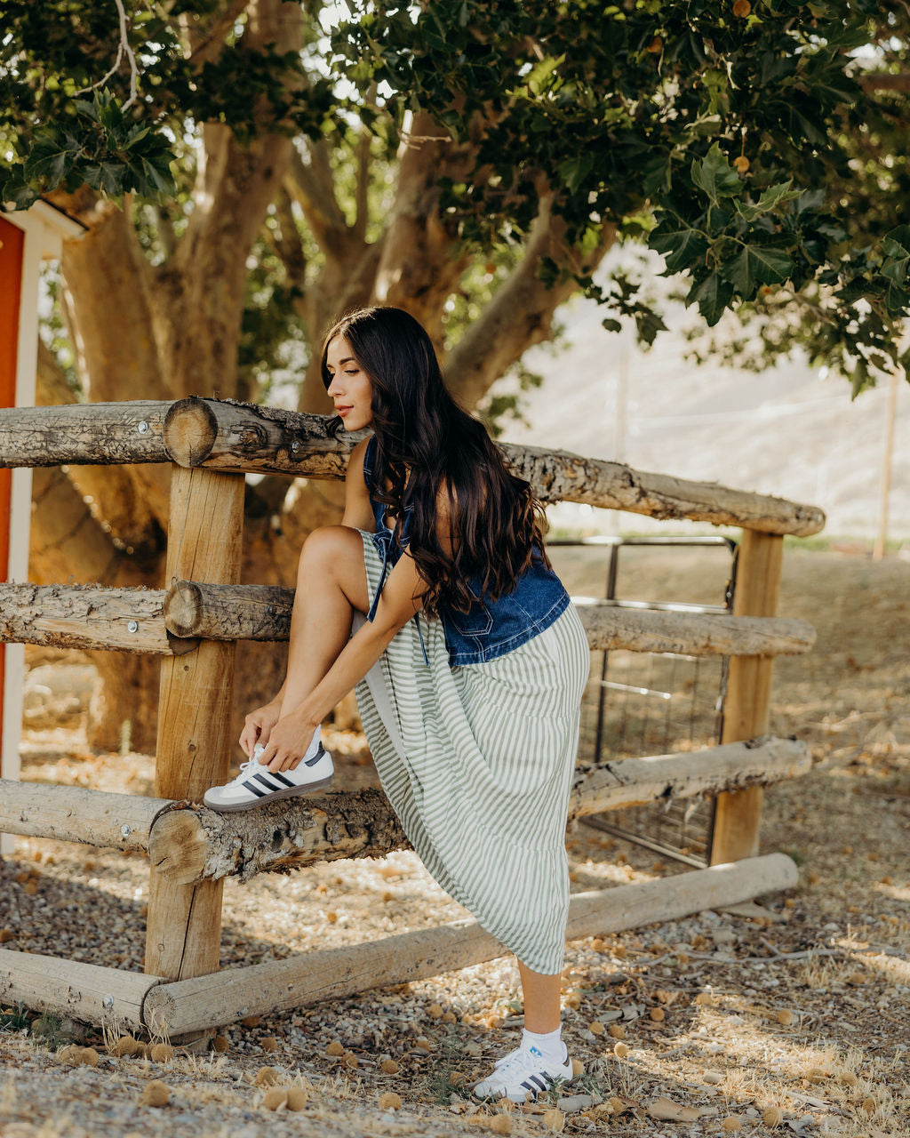 TIERED MAXI SKIRT - GREEN RIBBON