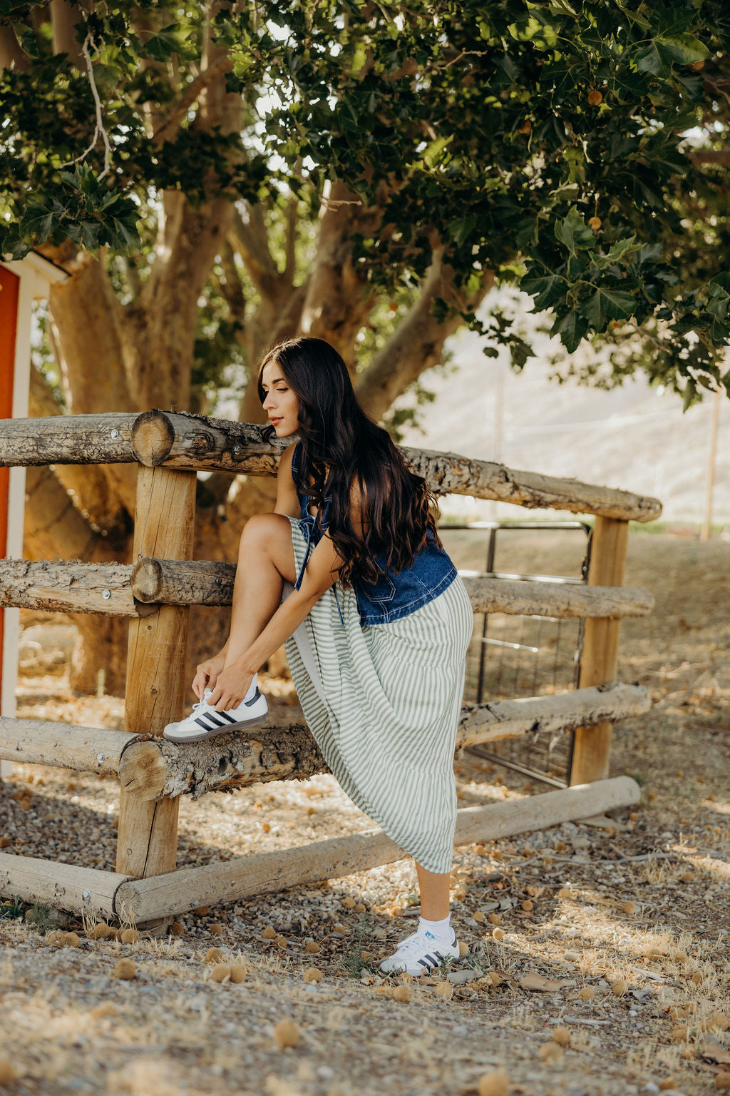 TIERED MAXI SKIRT - GREEN RIBBON