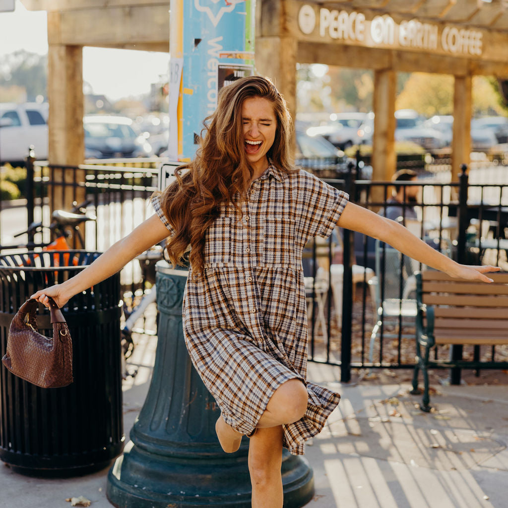 THE BLANCHE DRESS - HARVEST PLAID