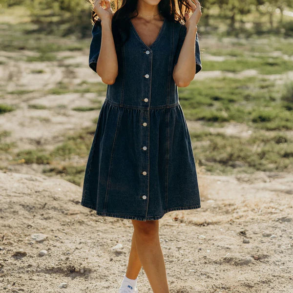 RAYLEIGH DENIM DRESS - VINTAGE WASH