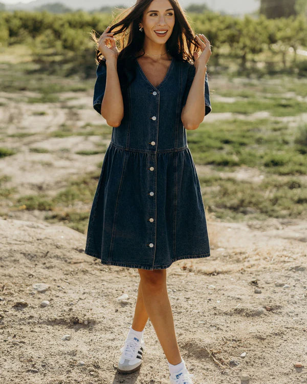 RAYLEIGH DENIM DRESS - VINTAGE WASH
