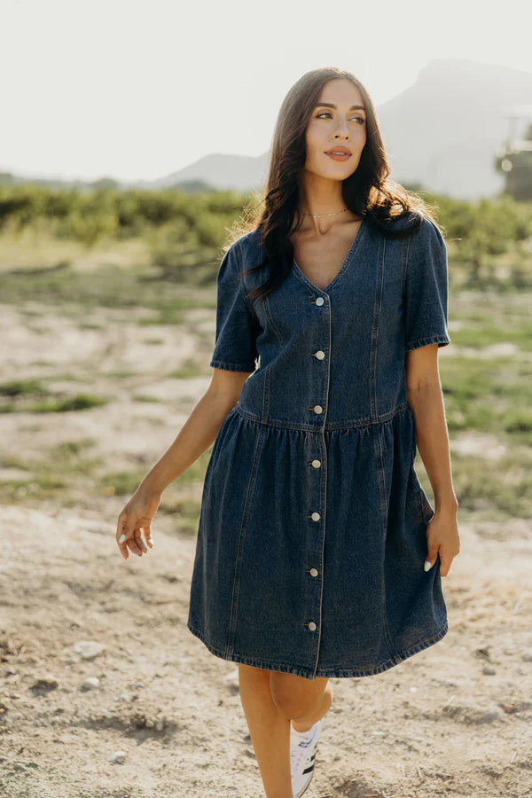 RAYLEIGH DENIM DRESS - VINTAGE WASH
