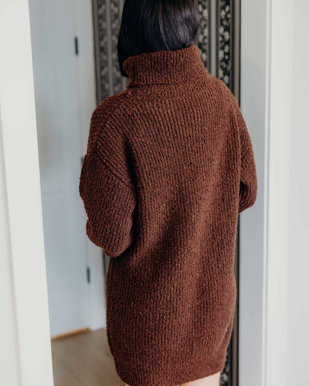 THE VERITY SWEATER DRESS - CHESTNUT RUST