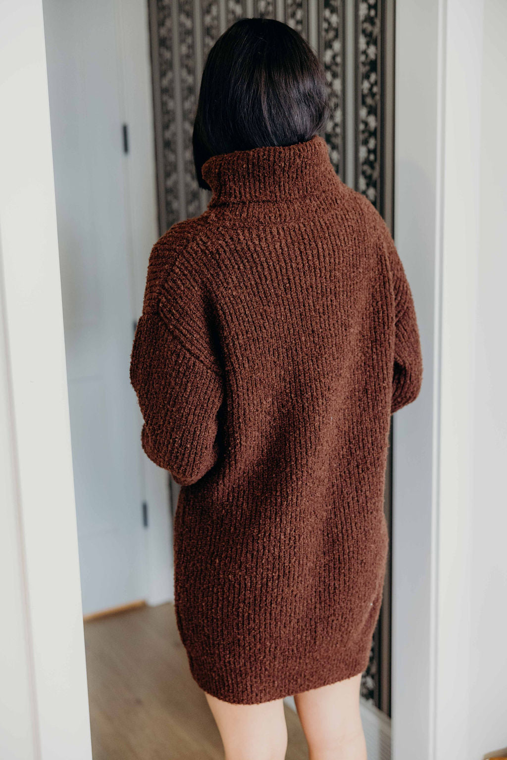 THE VERITY SWEATER DRESS - CHESTNUT RUST