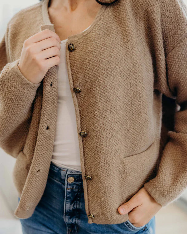THE BUTTON FRONT CARDIGAN - SESAME