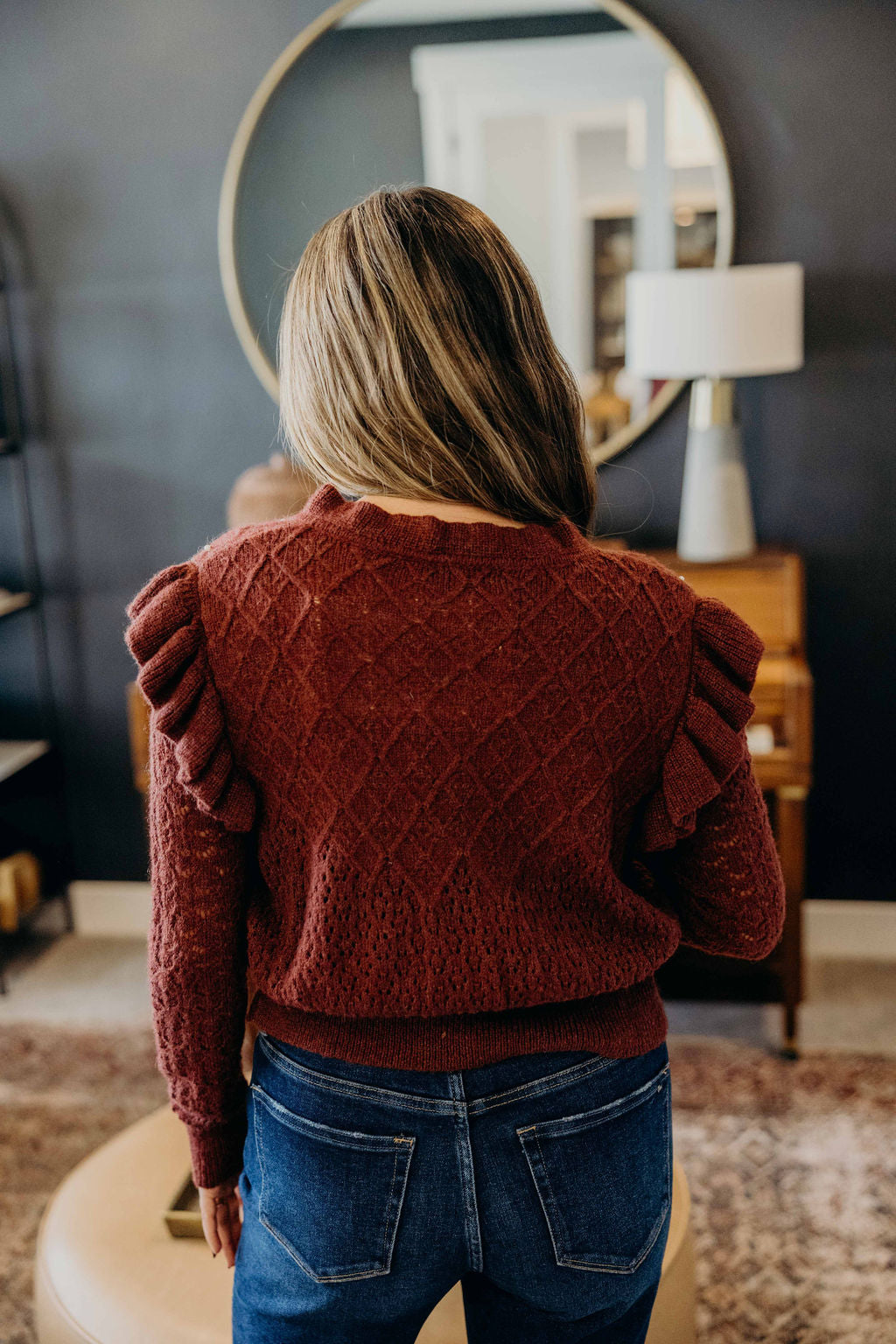 CROCHET CARDIGAN - BORDEAUX