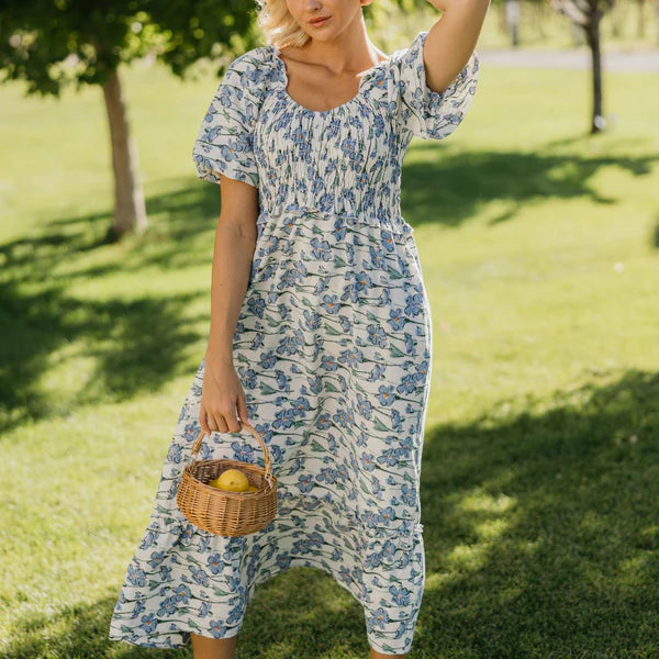 THE JENSEN MIDI DRESS - TAFFY SKY