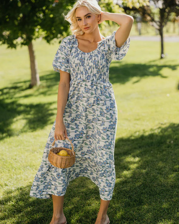 THE JENSEN MIDI DRESS - TAFFY SKY